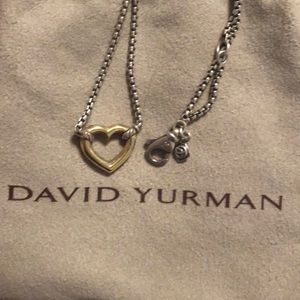 David Yurman Gold Heart Cable Necklace